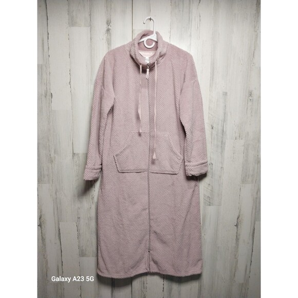 Stan Herman Dimple Plush Zip Up Robe Size Large Lavender NWT - Picture 1 of 8